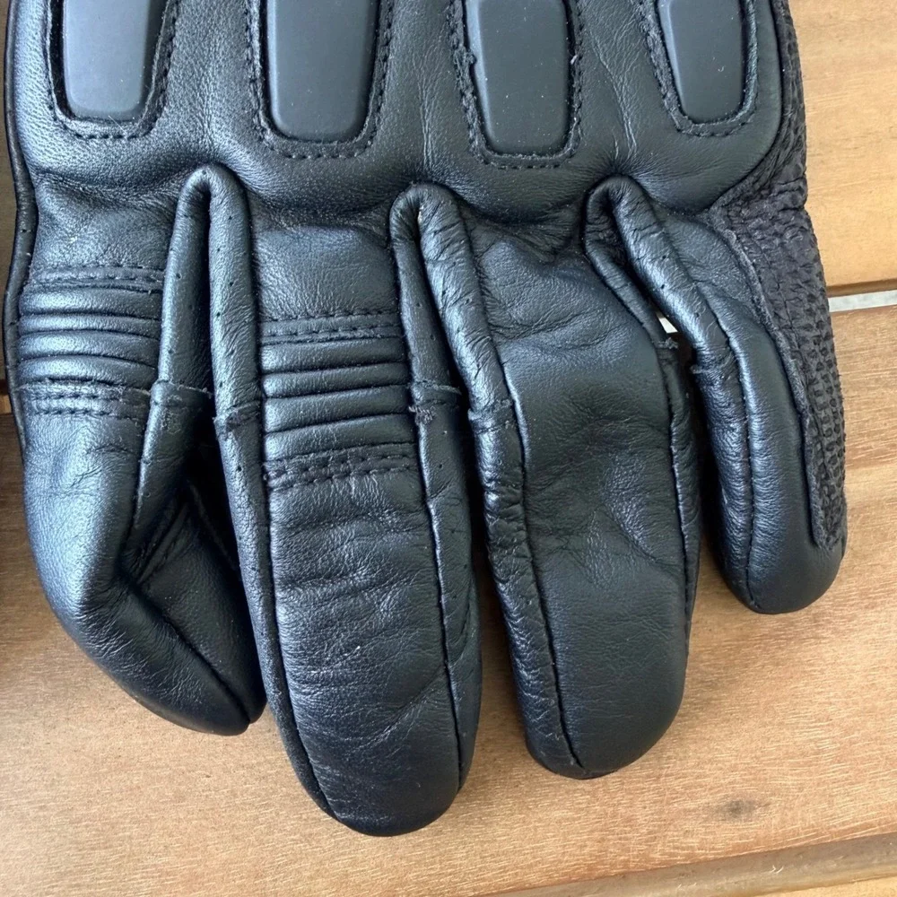 REAX Tasker Leather Motorcycle Gloves Black Goatskin Size 48 Mens Womens